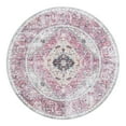 thumbnail image 3 of Unique Loom Yara Collection Area Rug - Yash (7' 10" Round Light Coral Pink/Blue), 3 of 7
