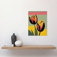 thumbnail image 2 of Bright Modern Silkscreen Tulip Blooms Stencil Dusky Pink Sage Green Mustard Yellow Unframed Wall Art Print Poster Home Decor Premium, 2 of 4