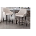 thumbnail image 3 of BTEXPERT Premium upholstered Dining 24" High Back Stool Bar Chairs, Beige Linen Fabric Barstools Set of 2, 3 of 11