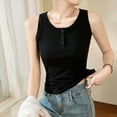 thumbnail image 6 of Wdfiry Women's 100% Cotton Tank Tops Henley Neck Comfortable Breathable Tank Shirts 2025 New Style Fashion Tank Shirts for Daily Wear, 6 of 6