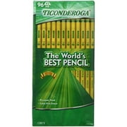 dixon ticonderoga wood-cased #2 hb pencils, box of 96, yellow (13872)