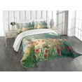 thumbnail image 3 of Ambesonne Nature Quilted Bedspread Set 3 Pcs, Wild Red Poppy Field, King Size, Red Green Yellow, 3 of 5