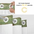 thumbnail image 2 of No Hook Farmhouse Dark Sage Green Brown Shower Curtain with Snap in Liner Set, Vintage Wooden Striped Waterproof Fabric Bathroom Curtains with See Through Top Window, Hotel Style Stall 48 x 72 Inch, 2 of 9
