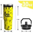 thumbnail image 2 of 30oz Bee Happy Stainless Steel Tumbler with Handle, Flip Straw & Lid - Double Wall Insulated Water Bottle Cup - Animal Lover Birthday Gifts for Women Men (Yellow), 2 of 6