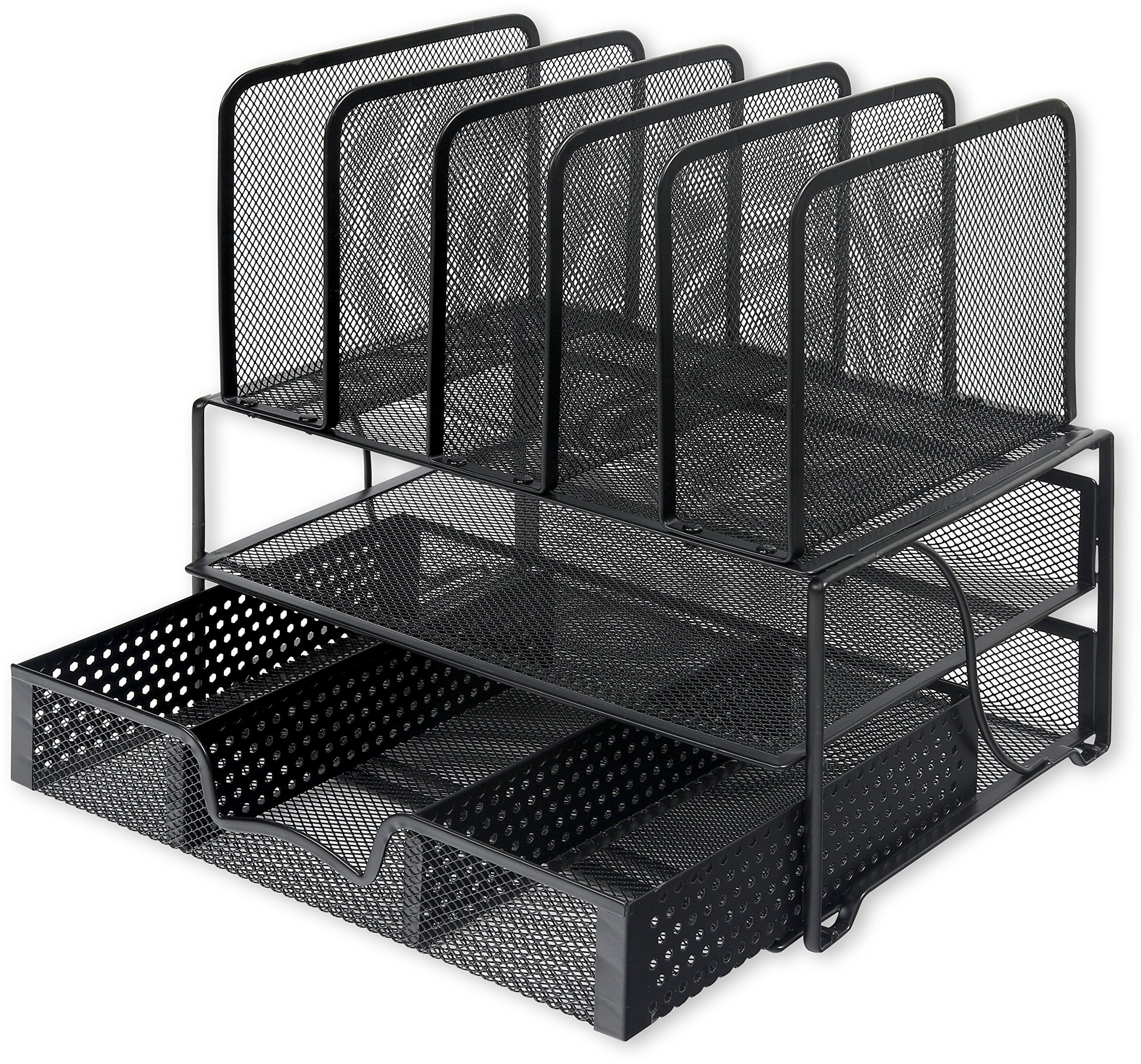 Simplehouseware Mesh Desk Organizer With Sliding Drawer Double