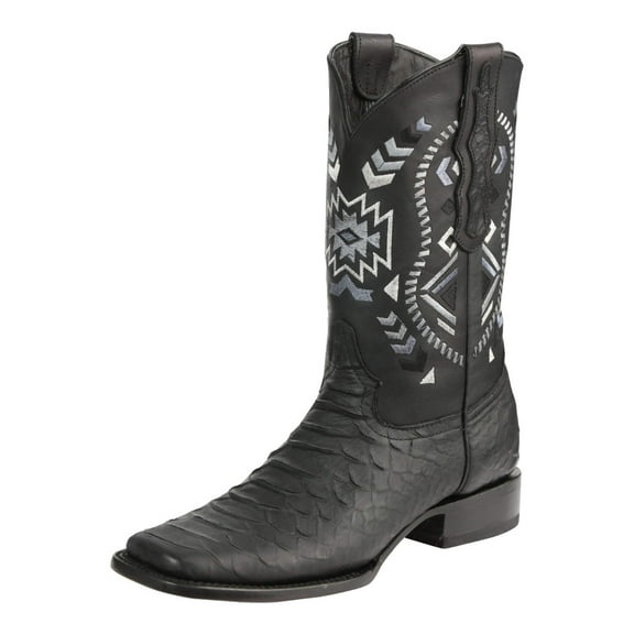El General Men’s Black Python Imitation Rodeo Boots 45398