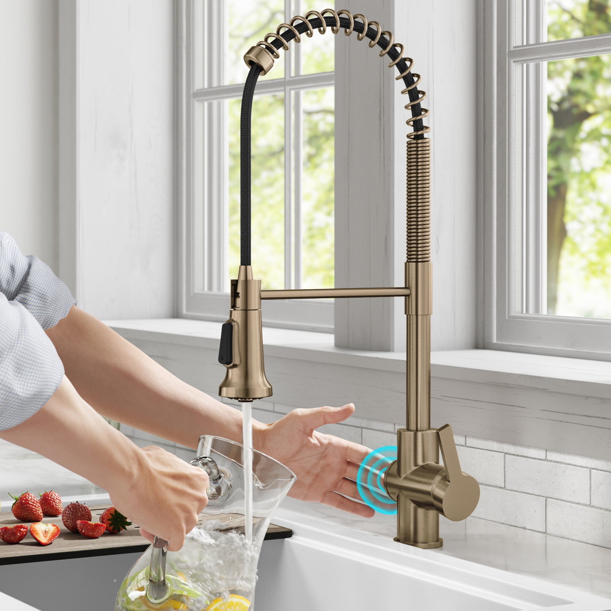 Touchless Kitchen Faucet Bronze Dandk Organizer