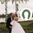 thumbnail image 5 of Corona de hojas verdes artificiales, corona de fondo de arco de boda para interiores y exteriores, 5 of 5