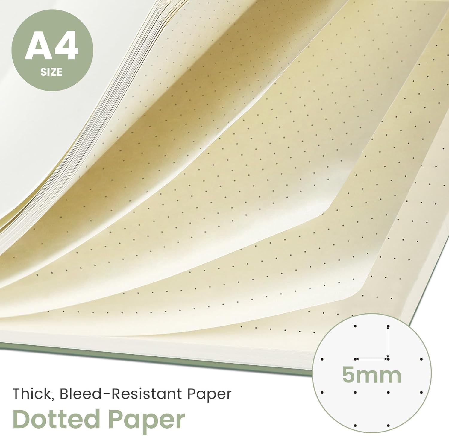 PrimeCook Shop Spiral Dotted Notebook, 8.5"x11" Notebooks for Work, Large A4 Journal for Women & Men, Bullet Dotted Journal, Journaling Notebook for Writing, Plastic Cover Spiral Journal, Green