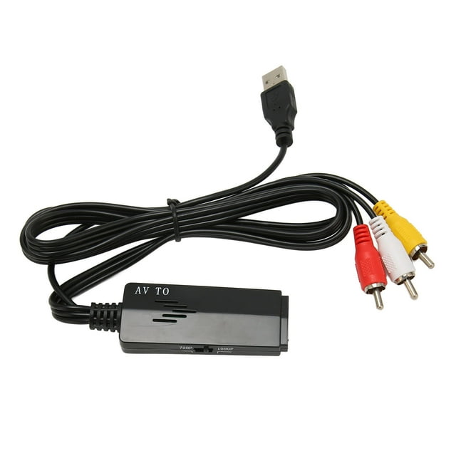 To HD Multimedia Interface Converter, AV To HD Multimedia Interface Adapter USB Power Supply PU Wire Plug And Play Professional For DVD For HDTV