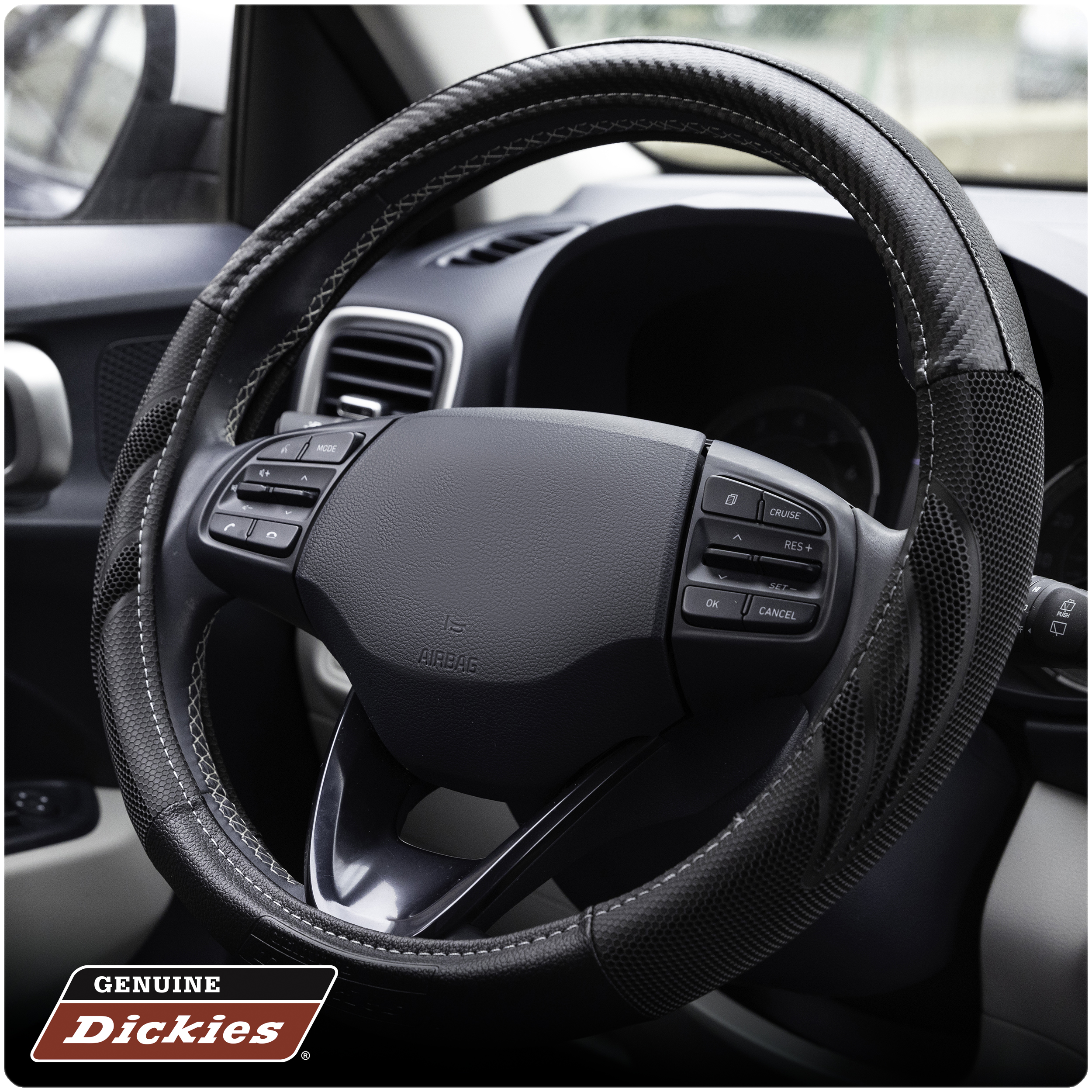 Genuine Dickies Carbon Fiber Steering Wheel Cover Black photo 5