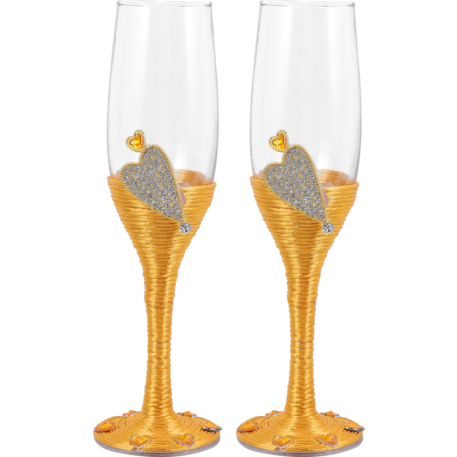 2Pcs Glass Champagne Flutes Champagne Glasses Wedding Bride Groom Champagne Glasses