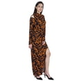 thumbnail image 3 of Moomaya Printed Womens Long High Neck Slit Dress Casual Cold Shoulder Gown, 3 of 7