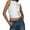 White, variant on hotojiny Going out Tops for Women Casual Slim Mock Neck Basic Tank Shirt Summer Trendy Ruched Sleeveless Cropped Tee