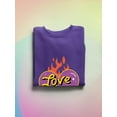 thumbnail image 3 of Love Who You Want Glowing Heart Sweatshirt Women -Smartprints Designs, Female Small, 3 of 4