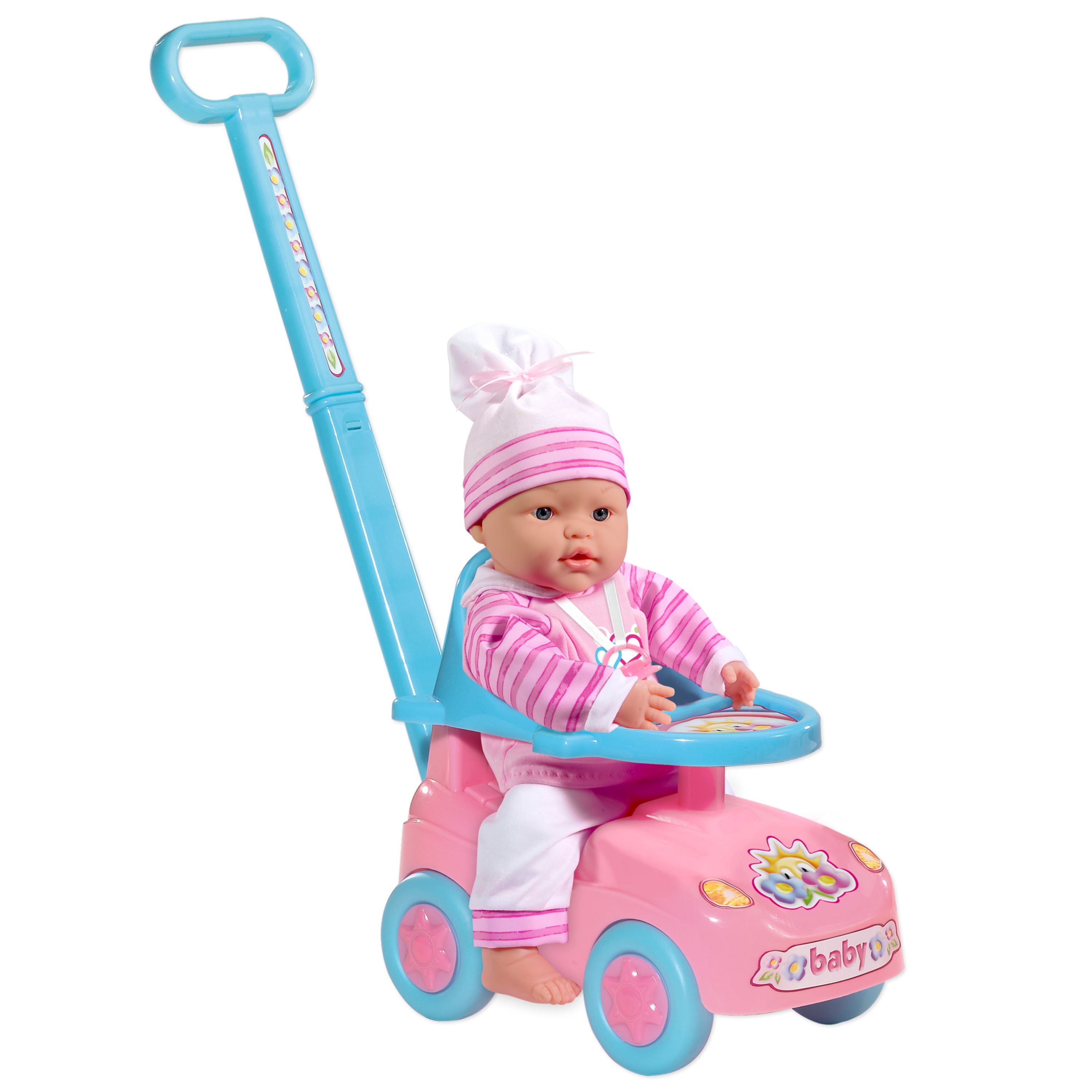 Doll Stroller Sweet Baby Pram Buggy With Doll Play Set For Girls Kids 