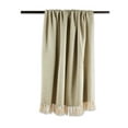 thumbnail image 2 of Artichoke Green Handloom Chevron Cotton Throw with fringe 50x60, 2 of 3