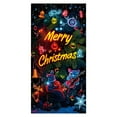 thumbnail image 2 of HomelyJoy UV Activated Christmas Garage Cover Glow in Dark 2D Flat Banner with Santa Elf for Outdoor Indoor Xmas Party Decoration, 2 of 9
