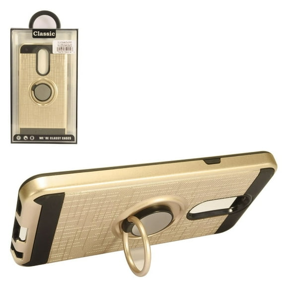 GSA Brushed Case w/Ring Stand for LG Aristo 4 Plus - Gold/Black