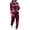 Wine, variant on Womens Pajamas Sets Velvet Long Sleeve Jogger Pjs Soft Sleepwear 2 Piece Lounge Sets Casual Tracksuits Wine XXL(XXL)