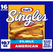 Kraft Singles 2% Milk American Cheese Slices, 16 Ct Pk