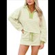 thumbnail image 2 of Conjunto de Dos Piezas A Rayas para Mujer, Sudadera Informal con Falda y Larga, Conjunto de Estar por Casa A Juego. Amarillo-Verde XL, 2 of 9