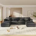 thumbnail image 3 of bokifol 156" Oversized U Shape Modular Sectional Sofa with Movable Ottomans,Modern Sectional Sofa for Living Room,Apartment,Office(Black), 3 of 16