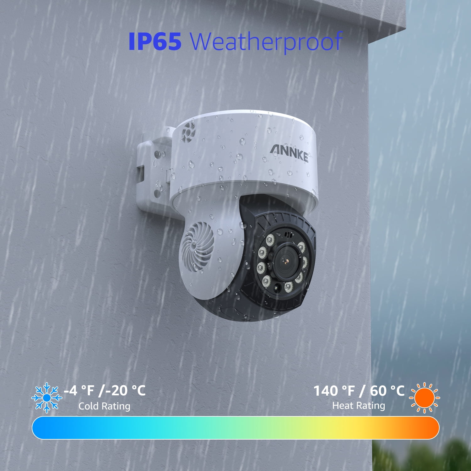 ANNKE 1080P 2MP AHD CCTV Dome Camera, 350° Pan, 90° Tilt, 100ft Night Vision, IP65 Weatherproof, Wired Outdoor Cam