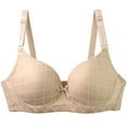 thumbnail image 2 of Loopsun Women's Bras Plus Size, Womens Plus Size B Cup Steel Ring Push Up Bra Beige, 3XL, 2 of 3