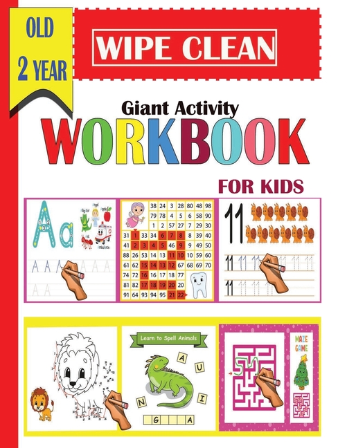 Wipe Clean Giant Activity Workbook for Kids Old 2 Year A Magical