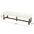 thumbnail image 3 of DecMode Fabric Bench with Brown Traditional Wood Turned Legs, Cream, 3 of 10