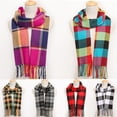 thumbnail image 2 of Bufanda de cachemir para hombre y mujer, chal largo de celosía con borlas de colores, ideal para otoño e invierno, gran oferta Fivean unisex, 2 of 2