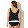 thumbnail image 2 of Swimsuits For All Women's Plus Size Scoop Neck Relaxed Fit Side Tie Blouson Tankini Top, 2 of 3