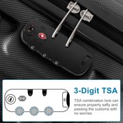 Ktaxon Luggage Sets, 4-Piece Set Hard Suitcase Set Travelling with TSA Lock Spinner Wheels 16in20in24in28in, Black