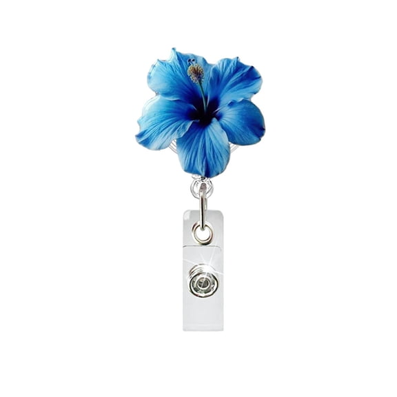 Resin Flower Retractable Swivel ID Badge Holder Badge Reel For Nurse, Doctor, Student, Teachers Office School Gift