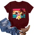 thumbnail image 2 of LYXSSBYX Plus Size Womens Shirts Summer Beach Printed T-Shirt with Round Neck and Short Sleeved Top, 2 of 3