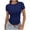 Dark Blue, variant on HCYSFG Womens Solid Color T Shirts Crewneck Short Sleeve Side Ruched Detail Casual Tees Fitted Classic Everyday Summer Tops