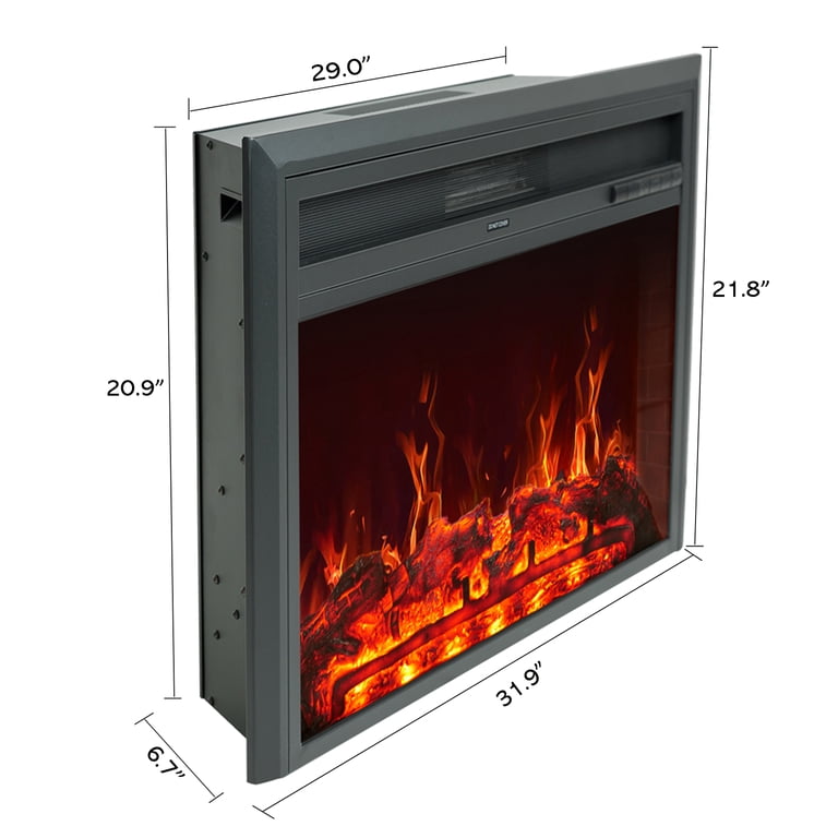 C-Hopetree Insert Freestanding Electric Fireplace Heater with Remote and  Thermostat, 32 inch Wide - Walmart.com