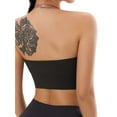 thumbnail image 3 of Deago Halter Bra for Women Longline Yoga Sports Bra Wireless Seamless Padded Backless Bralette with Adjustable Strap (Black, M), 3 of 9
