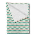 thumbnail image 2 of Chevron Soft Flannel Fleece Blanket, Zigzag Stripes with Pastel Colors Hand Drawn Geometric Illustration, Cozy Plush for Indoor and Outdoor Use, 70" x 90", Turquoise Pink and Ivory, by Ambesonne, 2 of 5