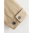 thumbnail image 6 of Mid-Length Oversized Canvas Jacket for Women with Contrast Corduroy Collar, Loose Fit Utility Coat, Lightweight Casual Workwear Outerwear, 6 of 7
