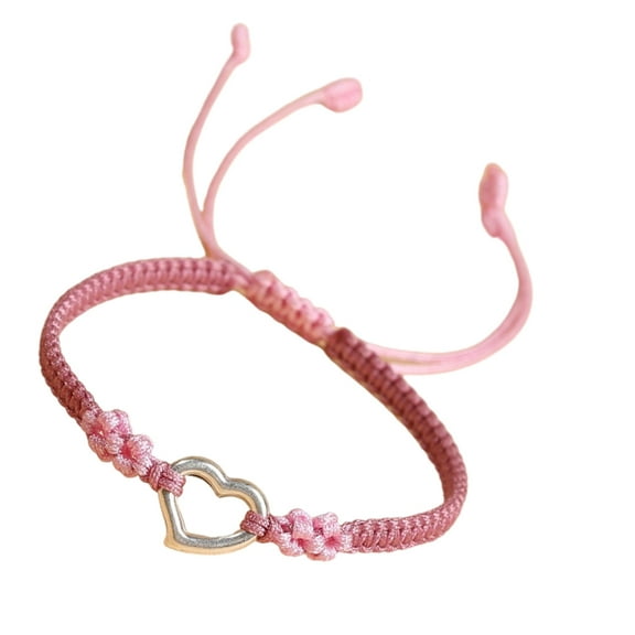 AOOOWER Fashionable Simple Woven Bracelets for Women Hollow Love Heart Designs Suitable for Parties and Dates Decoration