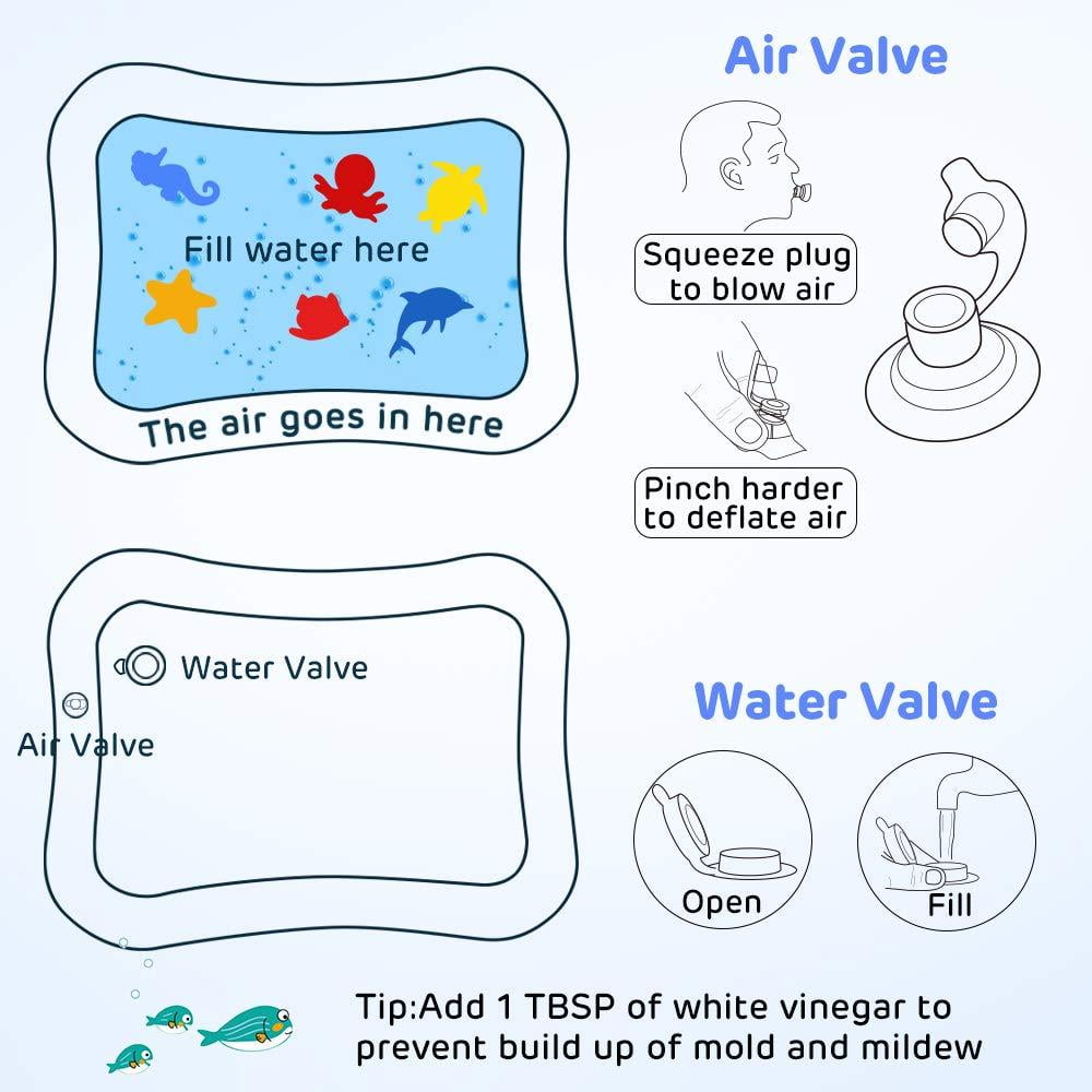 magifire tummy time baby water mat infant toy inflatable play mat for 3 6 9 months newborn boy girl