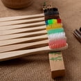 thumbnail image 3 of Cepillo de dientes de madera de bambú para adultos, con punta plana, de carbón de bambú, suave y esmerilado, para hoteles y casas de familia, 3 of 5