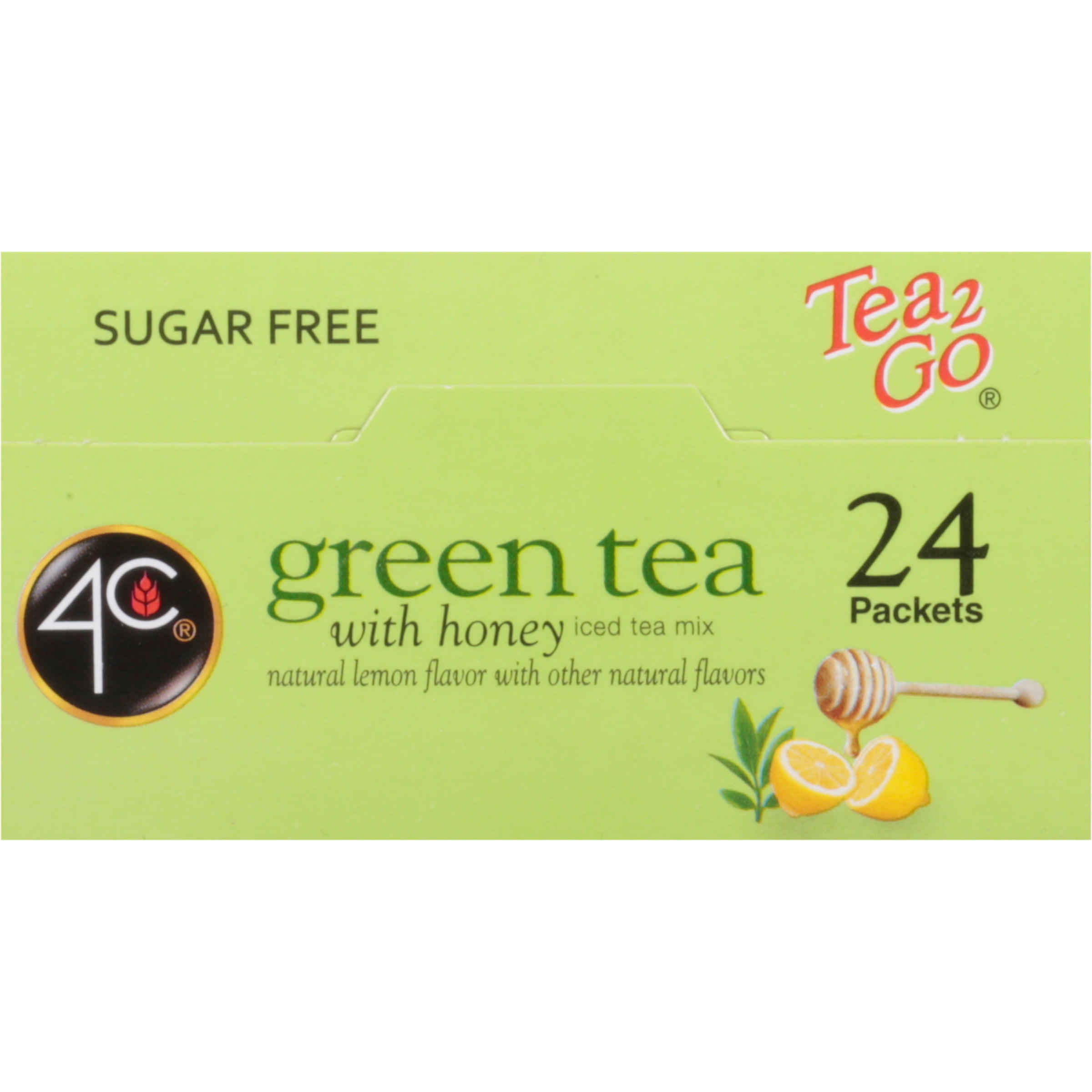 4C 24 Packets Tea2Go Green Tea with Honey Sticks