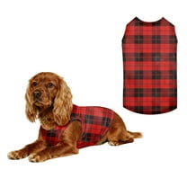 Pet Plaid Shirt, Comfortable Flannel Shirt with Snap Closures, Perfect Lumberjack Look for Dogs and Cats on Cool Days and Parties. Red 6XL