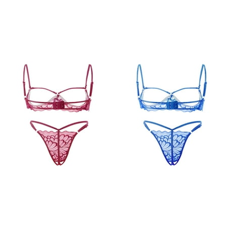 2-Pack Steel Lingerie Underwear Lace Garter Pajamas Ring Fashion Sleepwear Mens Shorts Underwear Women Lace Underwear Set Women Lingerie Set Two Piece Lace Bra Lace Bra Set Lingerie Lace up