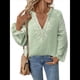 thumbnail image 2 of Blusa de Bordada con Cuello en V y Larga Estilo Bohemio para Mujer Verde Matcha L, 2 of 10