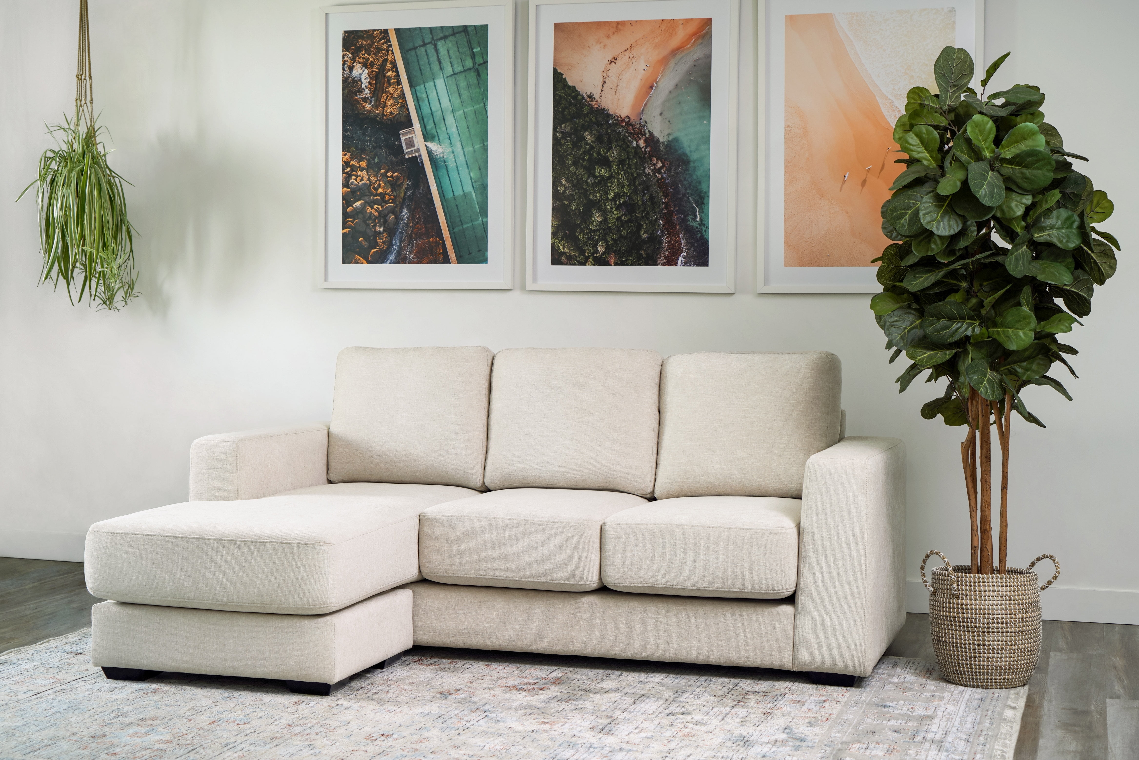 Devon & Claire Elizabeth Stain-Resistant Fabric Rev. Sectional, Sand - Walmart.com