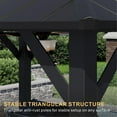 thumbnail image 3 of SOLUMIA 8'x6' Grill Gazebo with Double Roof, Aluminum Frame, Side Shelves, Galvanized Steel, for Patio, Backyard, Black, 3 of 8